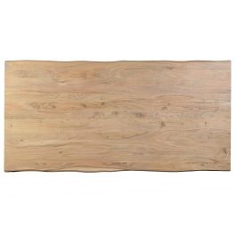 Giner y Colomer Mesa Comedor Acacia Natural con Patas de Hierro Negro