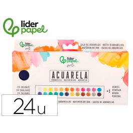 Liderpapel Acuarela con Pincel, Estuche Metálico, 24 Colores Surtidos, Ideal para Artistas Precio: 15.4033. SKU: B16GL8TQSX