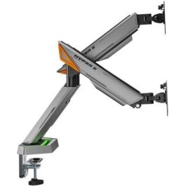 AISENS - SOPORTE DE MESA RGB GAMING CONTRAPESO GIRATORIO E INCLINABLE PARA MONITOR/TV 16KG (3 PIVOTES, 2 BRAZOS) DE 17-38, NEGRO-GRIS