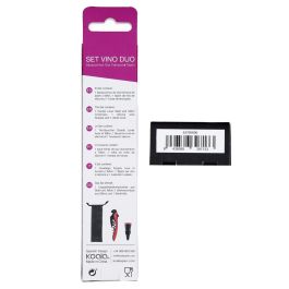 Koala Set Sacacorchos y Tapón de Vino de Acero Inoxidable Rojo 4,5x2,5x19,5 cm