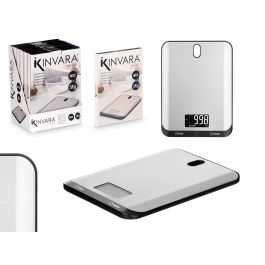 Báscula Digital Kinvara Acero Inoxidable 16x1.5x21.5 cm, Negro, Max 5 Kg (12 Unidades)