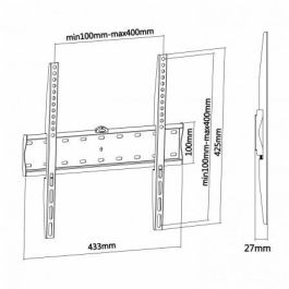 Aisens Soporte de Pared Ultra Delgado para Monitor/TV hasta 40 kg, 32-55", Negro, Compatible VESA 400x400mm