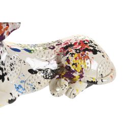 DKD Home Decor Figura Leopardo Resina Multicolor Blanco 23.5 x 9 x 12.5 cm (2 Unidades)