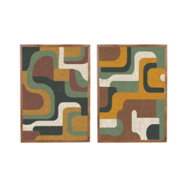 Cuadro Home ESPRIT Verde Mostaza Moderno Urbano 75 x 3 x 105 cm (2 Unidades) Precio: 219.68999943. SKU: B1A34HYRZF