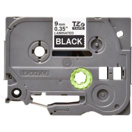 BROTHER Cinta laminada negro/blanco 9mm BROTHER Cinta laminada negro/blanco 9mm