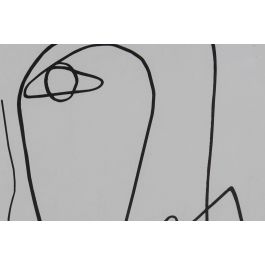 DKD Home Decor Cuadro Abstracto 2 x 70 x 55 cm Blanco Negro Abeto Cristal MDF