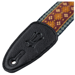 Levy's Correa Hootenanny Series 2" - Correa de Guitarra con Patrón Azteca Rojo