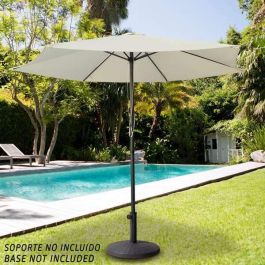 Parasol de terraza redondo 300 cm con chimenea y mástil de aluminio 4,8 cm aktive Parasol de terraza redondo 300 cm con chimenea y mástil de aluminio 4,8 cm aktive