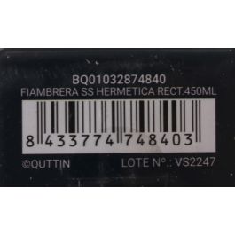 Fiambrera hermética rectangular de acero inoxidable 450 ml - Quttin (12 Unidades) Fiambrera hermética rectangular de acero inoxidable 450 ml - Quttin (12 Unidades)