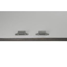 DKD Home Decor Aparador Moderno Colección Cruz Rombo Blanco Dorado de Mango y Latón Hecho a Mano, 2 Puertas, 2 Estantes, 93x41x114 cm
