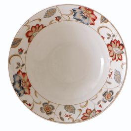 Queen's Jacobean Ensaladera de Cerámica Vitrificada 23,5 cm Juego de 3 Piezas Apilable, Apta para Lavavajillas y Microondas