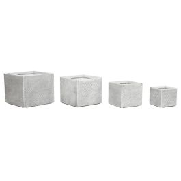Macetero Terraza Y Jardin DKD Home Decor Gris 37 x 31.5 x 37 cm Set de 4 Macetero Terraza Y Jardin DKD Home Decor Gris 37 x 31.5 x 37 cm Set de 4