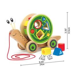 Hape Arrastre Caracol Encajable de Madera 30,10x18,6x11,20 cm