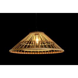 DKD Home Decor Lámpara de Techo Urban de Bambú Marrón, 60x60x26 cm, Casquillo E27, Potencia Máx. 50W, Cable 175 cm, 1 Luz