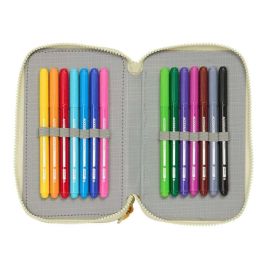 Plumier Triple Mufasa Verde Beige 12,5 x 19,5 x 5,5 cm 37 Piezas