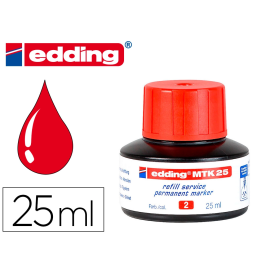 Edding Tinta MTK25 para Rotuladores Recargables, Sistema Capilar, Color Rojo, 25 ml Precio: 5.89000049. SKU: B1JCEVMHX6