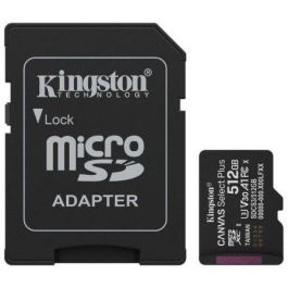 Kingston SDCS3/512GB Tarjeta microSDXC 512GB Canvas Select Plus Gen3 150MB/s A1 U3 V30 para Android + Adaptador SD