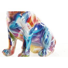 DKD Home Decor Figura Decorativa Perro Corona Estilo Grafiti Moderno de Resina Multicolor, Set 2 Unidades, 11.5x23.5x18.5 cm