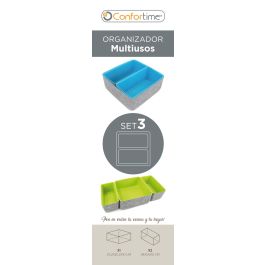 Confortime Set de 3 Organizadores de Fieltro 25.5 x 25.5 x 10.5 cm (6 Unidades)