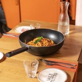 Livoo - MEP156N - Wok 32 cm Antiadherente sin PFOA ni PFOS, Mango de silicona, Compatible con todo tipo de fuegos e inducción