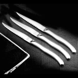 Amefa Set 12 Cuchillos de Mesa para Steaks Virgule Acero Inox Bicolor con Brillo 23,5x1,9x0,8 cm