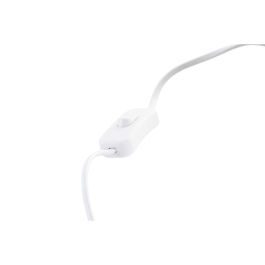 DKD Home Decor Lámpara de Sobremesa Urban Blanco Dorado, en Cerámica, Algodón y Plafón de Poliéster, con Casquillo E27, 50W, 38x38x66 cm