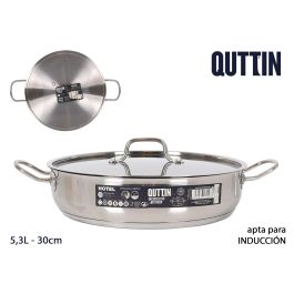 Cacerola baja con tapa acero inoxidable 30 cm 5.3L Quttin (2 Unidades) Precio: 54.49999962. SKU: B1EESALARY
