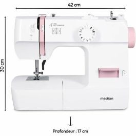 Medion MED4061275230468 Máquina de Coser 71W con 12 Puntadas, 700 rpm, Luz LED, Rosa