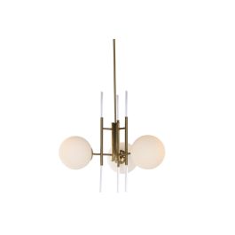 DKD Home Decor Lámpara Techo Moderno Dorado Blanco Metal Cristal 64 x 64 x 64 cm Precio: 137.59000024. SKU: B14SYRNC5Z