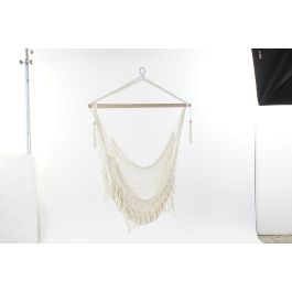 DKD Home Decor Silla Colgante para Terraza y Jardín Crudo Algodón Poliéster 100 x 50 x 130 cm