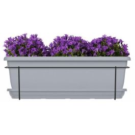 Kit macetero con soporte metálico y bandeja - GARDEN ID Relax - Gris Piedra 50 cm - Reciclado y 100% reciclable Precio: 37.79000005. SKU: B18R893GKB