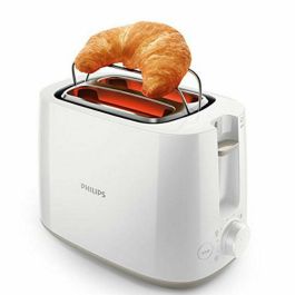 Philips HD2581/00 Tostadora de 2 ranuras extra grandes 830W Blanca con 8 niveles de dorado, botón de parada y bandeja de migas