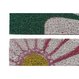 DKD Home Decor Felpudo Fibra de coco Goma Margarita Verde Menta Rosa Blanco Amarillo 40 x 60 cm (2 Unidades)