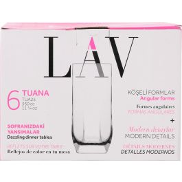 Lav Set 6 Vasos Refresco Tuana 330 cc (8 Cajas)