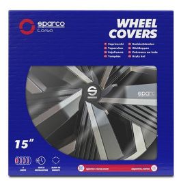Sparco Tapacubos Nagoya Bicolor 15" Negro - Gris 4 Piezas Cs1 SPC1522BKGR