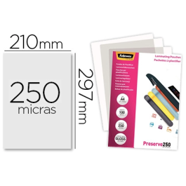 Fellowes Bolsa Plastificar Brillo DIN A4 250 mc Pack 100 Unidades Precio: 73.50000042. SKU: S8407266
