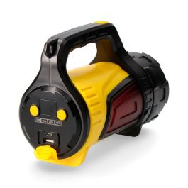 Edm Linterna Titan Force Multifunción Recargable + Power Bank 10W 350 Lm Luz Lectura Mapas Alcance 500m Batería 4000 mAh Hasta 16h Amarillo Negro