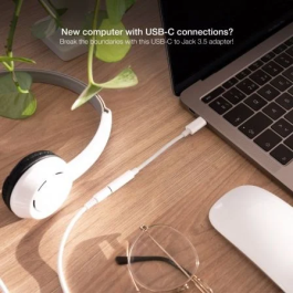 Adaptador USB-C a Jack 3.5 mm NANOCABLE 10.24.1205-W Blanco (1 unidad)