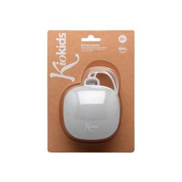 KioKids Guardachupetes de Silicona para 1 Chupete, Portátil, Higiénico, Apto Lavavajillas y Esterilizador, Gris, +0 meses