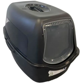 Pet Design 461411 Casa para Gatos Samba Hooding, 56 x 40 x 39 cm, Blanco y Negro