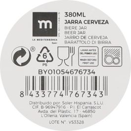 Jarra de Cerveza La Mediterranea 380 ml (24 Unidades) Jarra de Cerveza La Mediterranea 380 ml (24 Unidades)