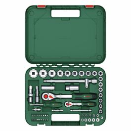 Bosch BOS4053423254150 Juego de Trinquete 57 Piezas 1/4 + 1/2 para Bricolaje, 55 Accesorios Alto Torque con Estuche de Transporte