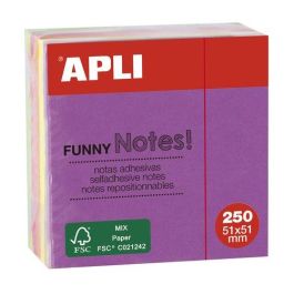 Apli Cubo de Notas Adhesivas Funny 51x51 mm, 250H, Colores Fluorescentes Surtidos Precio: 1.49999949. SKU: BIX11596