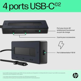 HP USB-C Multiport Hub 4K Portátil | Adaptador Versátil con Conexión USB-C para Carga, Pantalla y Multi-OS