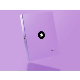 Antartik Carpeta A4 Forrada 4 Anillas 25 mm Redondas Color Lavanda