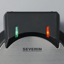 Severin WA2103 Plancha gofres 5 corazones, antiadherente, termostato, 1300W, negro/acero inoxidable, ahorra espacio