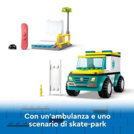 Juego de construccion ambulancia de emergencias y chico con snowboard lego city Juego de construccion ambulancia de emergencias y chico con snowboard lego city