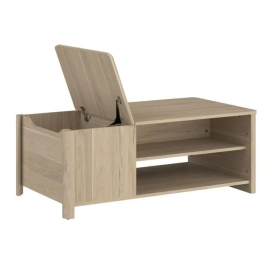 Parisot 0191TABA Mesa de centro rectangular BETTY, tablero de partículas recubierto de papel, roble, L110 x H42 x D60 cm