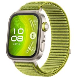 Huawei Watch Fit 4 Pro Green Woven Strap, Smartwatch AMOLED 1.82" GPS 5 ATM, Correa de Nylon Verde, Cuerpo Aluminio/Titanio