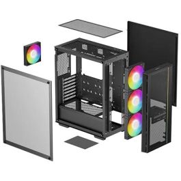 DeepCool MATREXX 55 Mesh V4 C Midi Tower Negra para PC Gaming, ATX, micro ATX, Mini-ITX con Ventana Lateral